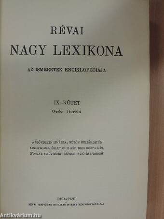 Révai nagy lexikona 9. (töredék)