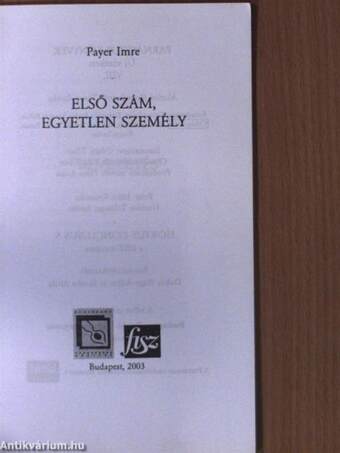 Egyes szám, egyetlen személy