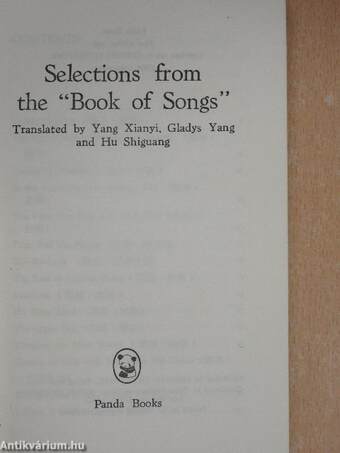 Selections from the "Book of Songs"