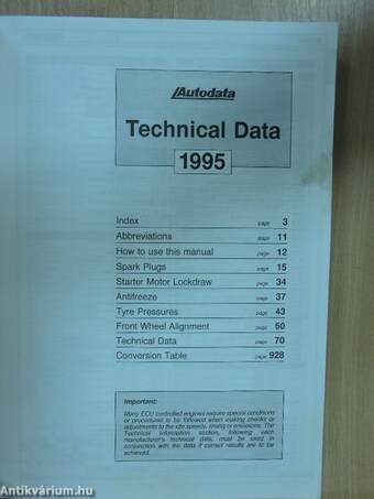 Technical Data 1995