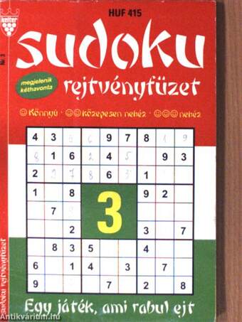 Sudoku rejtvényfüzet 3.