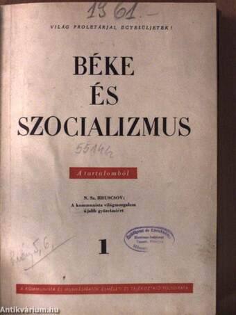 Béke és Szocializmus 1961. (nem teljes évfolyam)