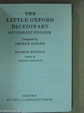 The Little Oxford Dictionary of Current English