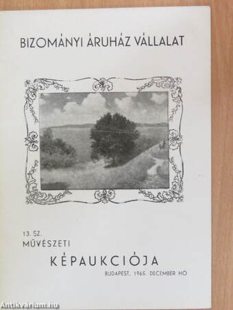 Bizományi Áruház Vállalat 13. sz. Művészeti Képaukciója