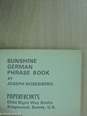 Sunshine German Phrase Book