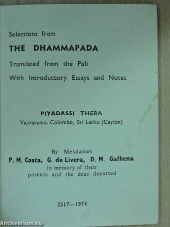 Selections from the Dhammapada