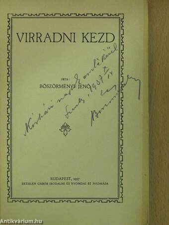 Virradni kezd (dedikált példány)