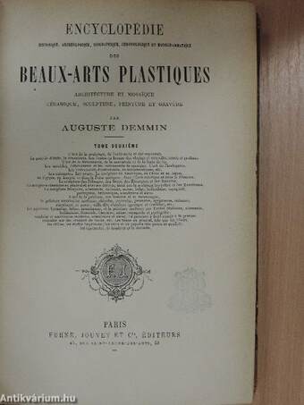 Encyclopédie des beaux-arts plastiques II. (töredék)