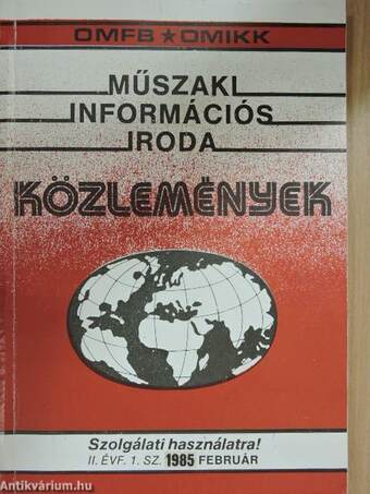 Műszaki Információs Iroda Közlemények 1985. február