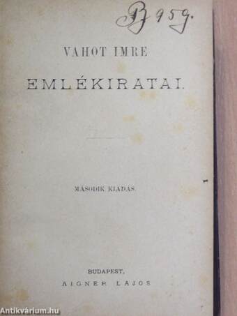 Vahot Imre emlékiratai