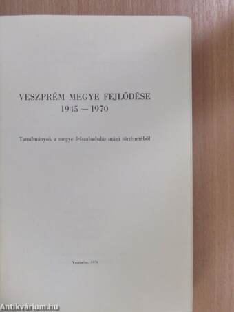 Veszprém megye fejlődése 1945-1970