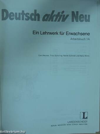 Deutsch aktiv Neu 1A - Arbeitsbuch