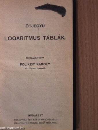 Ötjegyű logaritmus táblák