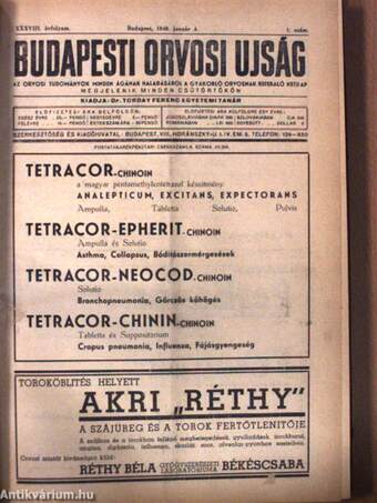 Budapesti Orvosi Ujság 1940. január-december I-II.