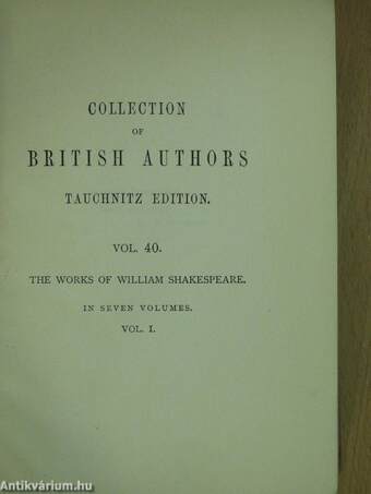 The Works of William Shakespeare I-VII.