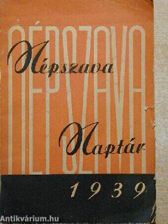 Népszava naptár 1939