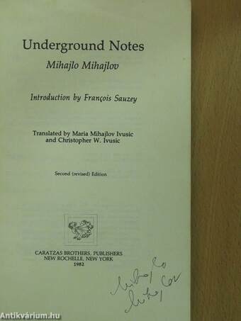 Underground Notes (aláírt példány)