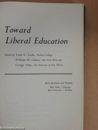 Toward Liberal Education