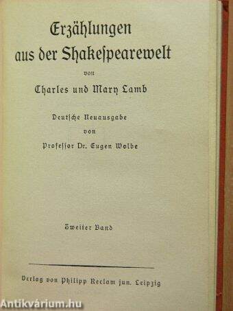 Erzählungen aus der Shakespearewelt I-IV.