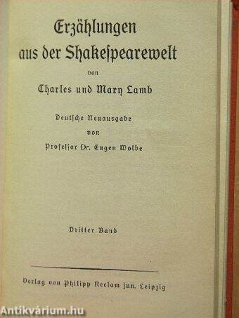 Erzählungen aus der Shakespearewelt I-IV.