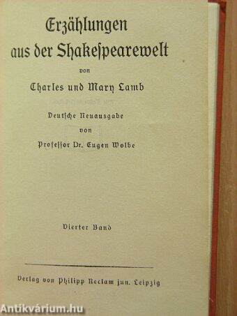 Erzählungen aus der Shakespearewelt I-IV.