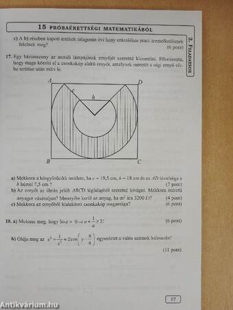 15 próbaérettségi matematikából