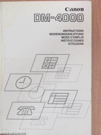 Canon DM-4000 - Instructions/Bedienungsanleitung/Mode d'Emploi/Instrucciones/Istruzioni