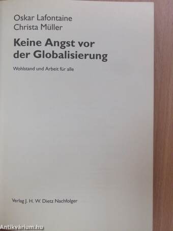 Keine Angst vor der Globalisierung