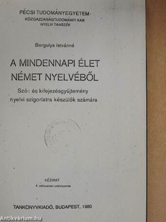 A mindennapi élet német nyelvéből