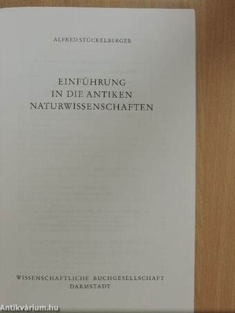 Einführung in die Antiken Naturwissenschaften