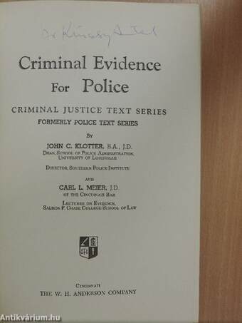 Criminal Evidence For Police