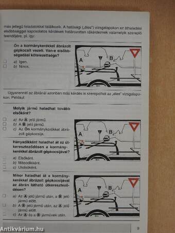 A járművezetői vizsga teszt kérdéseinek gyűjteménye