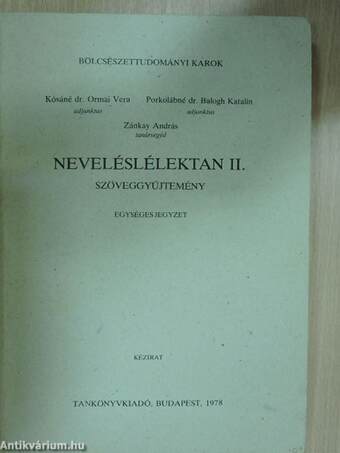 Neveléslélektan II.