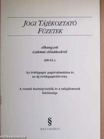 Jogi Tájékoztató Füzetek 60-61.