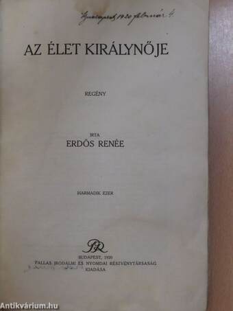 Az élet királynője (aláírt példány)