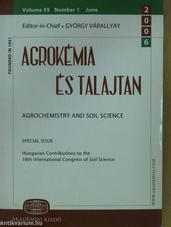 Agrokémia és Talajtan 1951-1998. január-december/1999/3-4./2000-2013. január-december/2014/1.