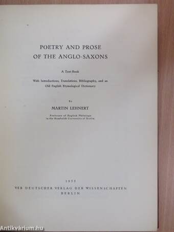 Poetry and Prose of the Anglo-Saxons