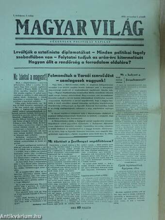 Magyar Világ 1956. november 2.
