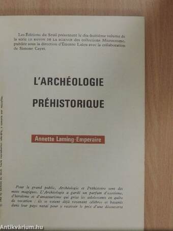 L'Archéologie Préhistorique