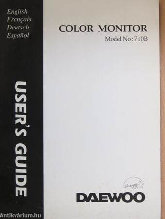 Daewoo Color Monitor User's Guide