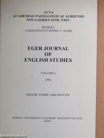 Eger Journal of English Studies I.