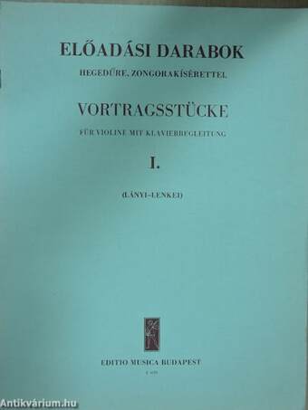 Előadási darabok hegedűre zongorakísérettel I.