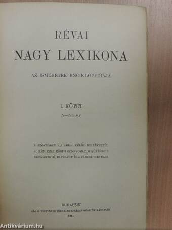 Révai nagy lexikona 1-20.