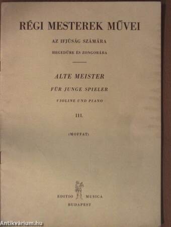 Régi mesterek művei az ifjúság számára III.