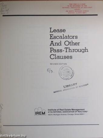 Lease Escalators And Other Pass-Through Clauses