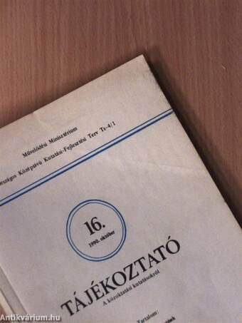 Tájékoztató a közoktatási kutatásokról 1990. október