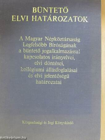 Büntető elvi határozatok