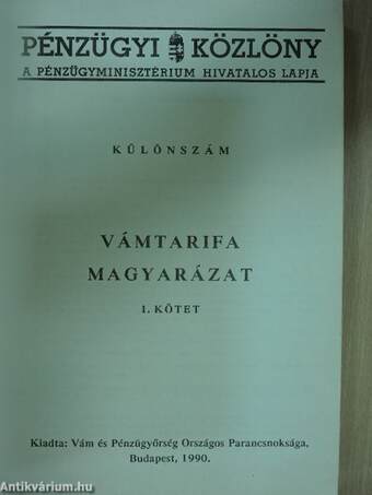 Vámtarifa magyarázat 1.