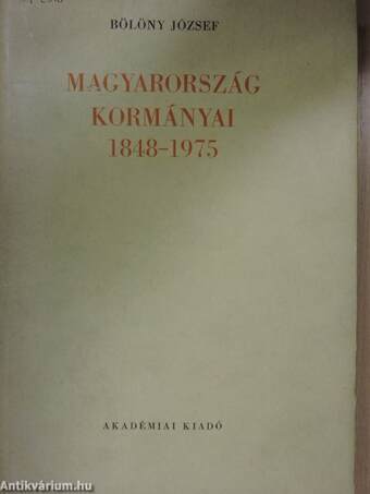 Magyarország kormányai 1848-1975