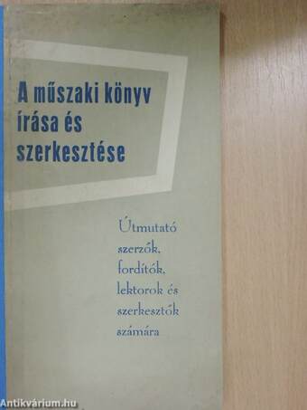 A műszaki könyv írása és szerkesztése